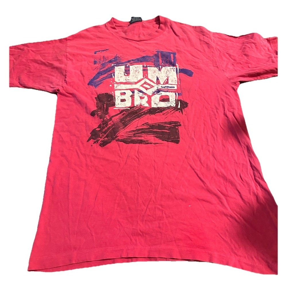 Vintage‎ 90s Single Stitch Umbro Soccer Graphic Tee Shirt Men's Large Pink